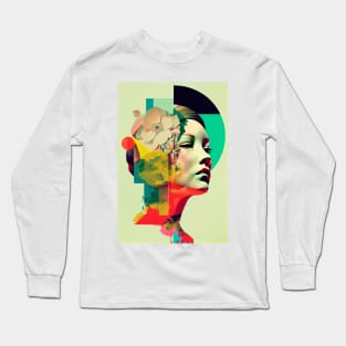 Modern woman in pop-art style portait Long Sleeve T-Shirt